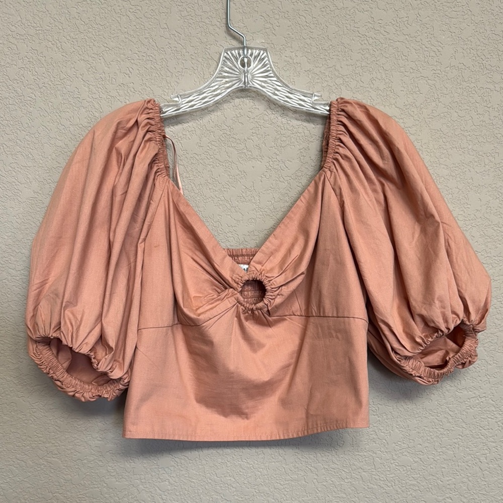 Abercrombie & Fitch (NWT) Sleeve Crop Top – in Terracota